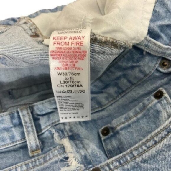 Topshop Bleached Raw-cut Hem Straight Jeans Hemmed to Cropped Size 30 - Picture 11 of 12